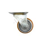 ล้อรถเข็นโพลียูรีเทรน รุ่น R100 ล้อเป็น ล้อสีส้ม (Polyurethane caster wheel)