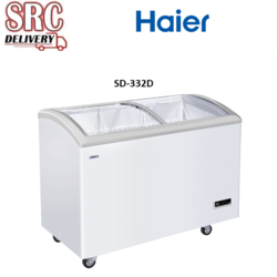 HAIER ตู้แช่ฝากระจก ความจุ 260 ลิตร 9.2 คิว รุ่น SD-332D สีขาว สอบถามสินค้า พร้อมส่วนลด ทัก line @srchomelcd