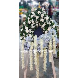 พวงหรีดดอกไม้สด WW0044