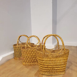 ตะกร้าหวาย ตะกร้าไปวัด ตะกร้าทำบุญ ลายพิกุล🧺