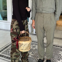 ตะกร้าลิซ่า Lisa ตะกร้าสาน ชะลอมสาน ตะกร้าปิคนิค กระเช้า 💞