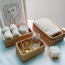 กล่องหวายเล็ก กล่องใส่ของ ไม่มีหู พร็อพถ่ายรูป rattan tray🤎