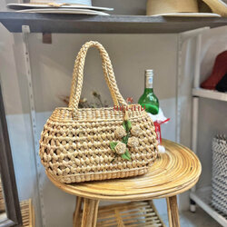 กระเป๋าคล้องแขน สานผักตบชวา ออกงาน ผู้หญิง มินิมอล 👜