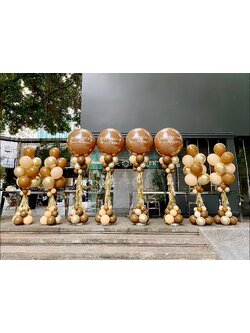 เสาตั้งลูกโป่งขนาด 36นิ้ว 4เสา + เสาตั้งช่อลูกโป่ง 10ลูก 4เสา สีเอิร์ทโทน