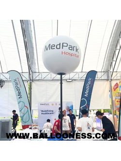 ผลิตลูกโป่งพองลม บอลลูนขนาด 2เมตร ความสูงเสาได้สูงสุดขนาด 2.5เมตร (Balloon Stand)