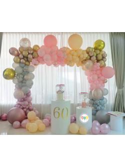 ซุ้มลูกโป่งวันเกิดสีสันสดใส Pastel Organic Balloon Backdrop