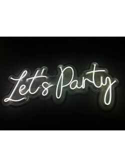 เช่า ป้ายไฟ Let's party ไฟสีขาว