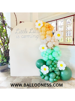 แบล็คดรอปฉากไม้ ทายเพศเด็ก โทนสีเขียว แซน เนื้อ