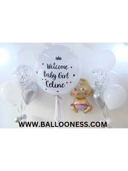 เซทลูกโป่งเด็กแรกเกิด ขนาด 36นิ้ว + ช่อลูกโป่ง 5ลูก 2ช่อ + ลูกโป่งฟอยล์เด็ก 1ตัว