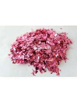 กระดาษฟอยสีชมพูตัดละเอียด กระดาษโปรยติดลูกโป่ง กระดาษโปรยงานแต่งงาน (กลิตเตอร์ฺใส่ในลูกโป่ง กากเพชรลูกโป่ง) 100 กรัม