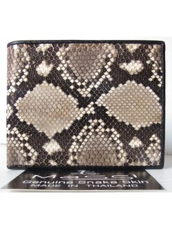 กระเป๋าสตางค์หนังงูแท้ สีธรรมชาติ แบบสั้นUS