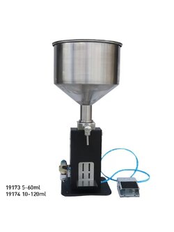 เครื่องบรรจุกึ่งอัตโนมัติ A03 สีดำ บรรจุซอส ของเหลว ครีม แยม น้ำพริก โลชั่น เซรั่ม(ใช้ปั้มลม)