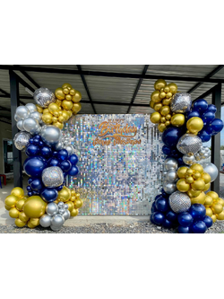 เซทแบลคดรอปฉากกวิ้ง โทนสีน้ำเงิน ทอง แซมเงิน