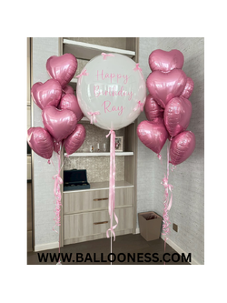 เซทลูกโป่งวันเกิด ขนาด 36นิ้ว 1ใบ + ช่อลูกโป่งฟอยล์หัวใจ ขนาด 18นิ้ว 8ลูก 2ช่อ