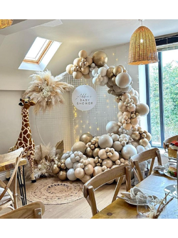 เซทแบลคดรอปลูกโป่งเอิร์ทโทน + ตุ๊กตายีราฟ(เช่า)