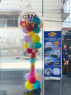 เสาตั้งลูกโป่ง โทนสีคัลเลอร์ฟูล