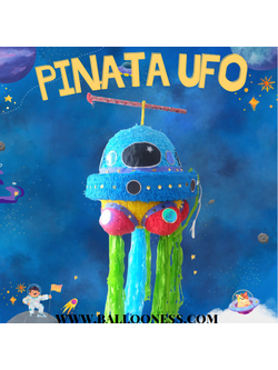 พินาต้า ยานอวกาศ / Pinata UFO พร้อมไม้ตี (ไม่มีขนม)