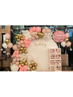 เซทลูกโป่งฉากวงกลม + ลูกโป่งข้อความ ขนาด36นิ้ว 1ใบ + ช่อลูกโป่ง 5ลูก 2ช่อ + กล่องลูกโป่ง 8ใบ