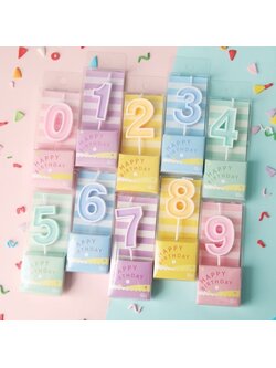 เทียนวันเกิดตัวเลข สีพาสเทลน่ารักๆ