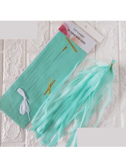 พู่กระดาษ สีฟ้ามิ้นอ่อน (1แพค มี 5 ชิ้น)