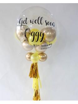 ลูกโป่งเยี่ยมไข้ Get Well Soon with Tiny Yellow Golden Balloons