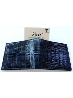 กระเป๋าสตางค์หนังจระเข้แท้ ส่วนหาง สีกรมท่า