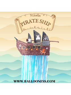 พินาต้า เรือโจรสลัด / Pinata Pirate Ship พร้อมไม้ตี (ไม่มีขนม)