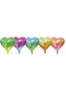 18'' HEART FOIL BALLOON / ลูกโป่งฟอยหัวใจ 18" สีเขียว, ม่วง, ฟ้า, ส้ม