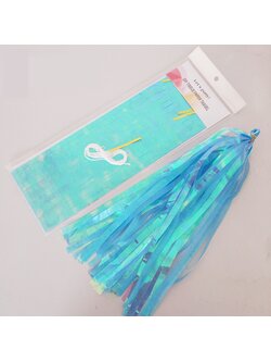 พู่กระดาษสีฟ้าเข้มมุกเงา Pearl Blue 5 ชิ้นต่อ 1 แพ็ค