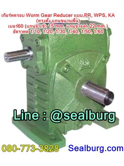 เกียร์ทดรอบ PR, WPS, KA (ทรงตั้ง แกนขนานพื้น) เบอร์60 (แกน 15, 22 mm.)