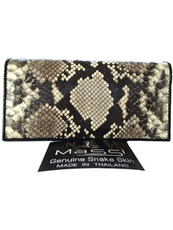 กระเป๋าสตางค์หนังงูแท้ 2พับยาว สีธรรมชาติ