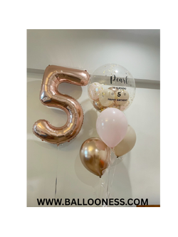 เซทลูกโป่งบับเบิ้ล วันเกิดเด็ก ขนาด 24นิ้ว จัดช่อลูกโป่ง 3ใบ 1ช่อ + ลูกโป่งฟอยล์ตัวเลข ขนาด 40นิ้ว 1ตัว