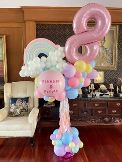 เสาตั้งลูกโป่งตัวเลข โทนสีพาสเทล