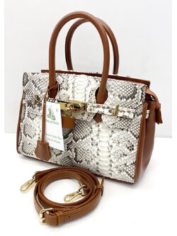 กระเป๋าถือหนังงูหลามแท้ มีสายสะพาย