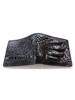 กระเป๋าสตางค์หนังจระเข้แท้ ส่วนมือ สีดำ