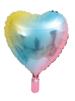 ลูกโป่งฟอยหัวใจ ขนาด18 นิ้ว ลายคัลเลอร์ฟูล