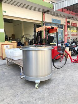 🌈ถังสแตนเลส เกรด 304 สำหรับผสมโดยเฉพาะ มีฝาปิด มีล้อเลื่อน มีก๊อกสำหรับถ่ายของเหลว (50L-300L) หม้อสแตนเลส MMT