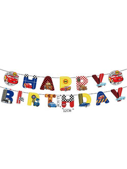 ป้าย Happy Birthday ลาย Lightning Mcqueen