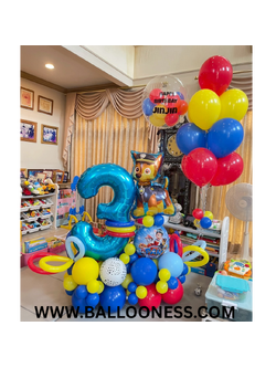 เซทลูกโป่งบับเบิ้ล 24นิ้ว + ช่อลูกโป่ง10ลูก 1ช่อ + ฐานตั้งลูกโป่งตัวเลข ทีม Paw Patrol