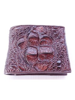 กระเป๋าสตางค์หนังจระเข้แท้ ส่วนโหนก สีน้ำตาล