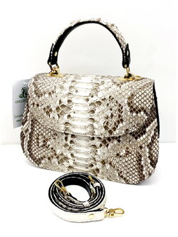 กระเป๋าถือหนังงูหลามแท้ มีสายสะพาย