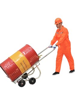 รถเข็นอเนกประสงค์ถังเคมี 200ลิตร พร้อมเท่ลงได้ในตัว 4 ล้อ DF20