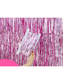 ม่านวิ้งสีชมพูอ่อน ขนาด 1*2 เมตร