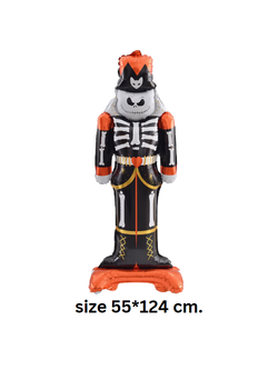 ลูกโป่งฟอยล์ฐานตั้งขนาดใหญ่ โครงกระดูกจินเจอร์ สีส้ม ฮาโลวีน ขนาด55*124ซม.