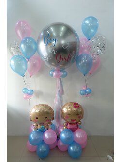 เซทลูกโป่งทายเพศเด็ก ขนาด 36นิ้ว + ช่อลูกโป่ง 5ลูก 2ช่อ + ฐานตั้งลูกโป่งเด็ก 2ฐาน