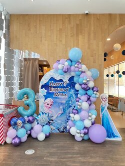 เซทแบลคดรอปวันเกิด ทีมเอลซ่า + สแตนดี้เอลซ่า 1ตัว + ฐานตั้งลูกโป่งตัวเลข 1ฐาน