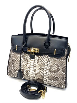 กระเป๋าถือหนังงูหลามแท้ มีสายสะพาย