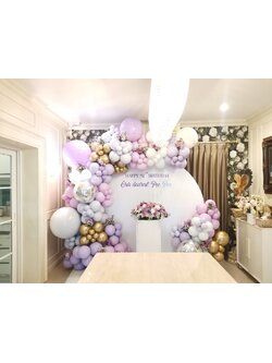 เซทแบลคดรอปวันเกิด โทนสีม่วง ทอง