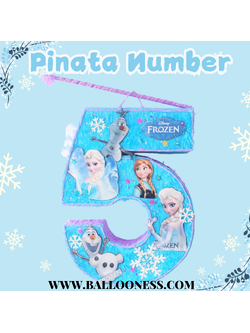 พินาต้า ตัวเลข / Pinata Number Elsa พร้อมไม้ตี (ไม่มีขนม)