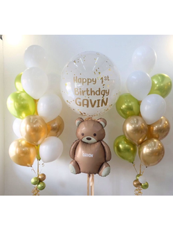 เซทลูกโป่งวันเกิดเด็ก ขนาด 36นิ้ว 1ใบ + ช่อลูกโป่ง 13ลูก 2ช่อ + ลูกโป่งฟอยล์หมี 1ตัว